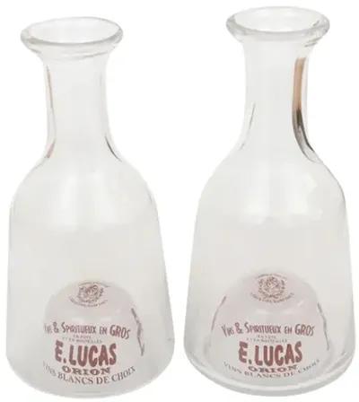 French Bistro Glass Carafes - a Pair - Interesting Things - Clear