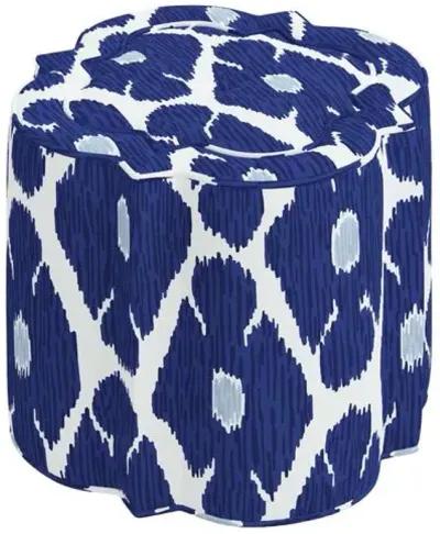 Shiza Ottoman - Poppy - Blue