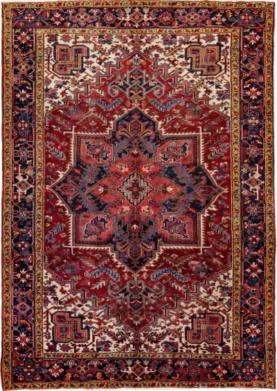 Vintage Handmade Red Medallion Wool Rug - Apadana - Red