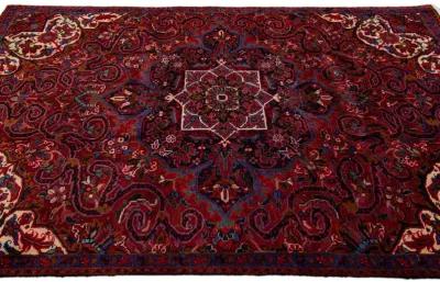 Vintage Handmade Red Medallion Wool Rug - Apadana - Red