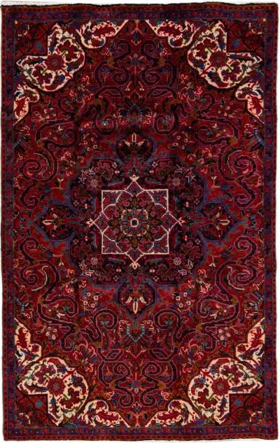 Vintage Handmade Red Medallion Wool Rug - Apadana - Red