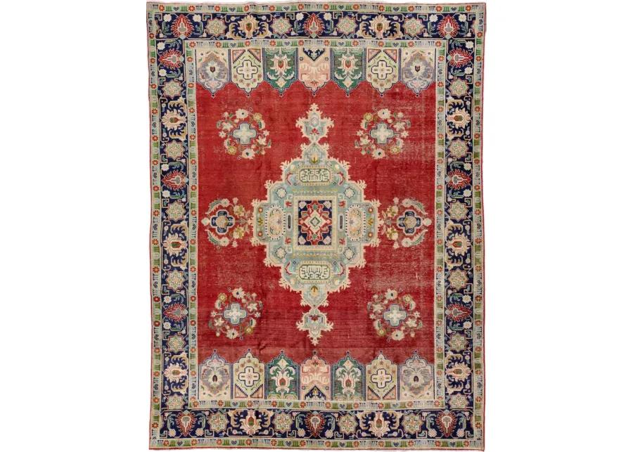 Vintage Handmade Red Medallion Wool Rug - Apadana - Red