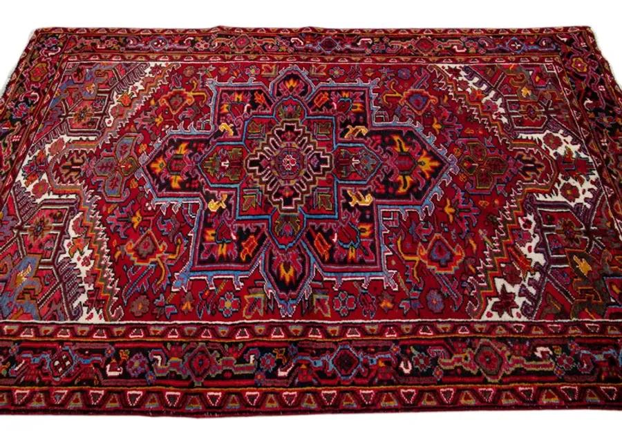 Vintage Handmade Heriz Red Wool Rug - Apadana - Red