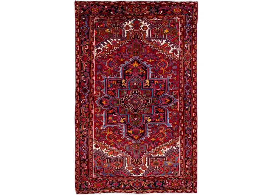 Vintage Handmade Heriz Red Wool Rug - Apadana - Red