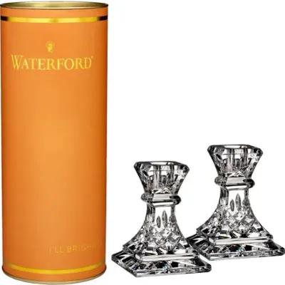 Set of 2 Giftology Lismore Candlestick - Clear - Waterford