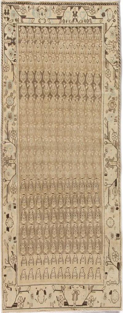 Antique Malayer Runner 3'7" x 9'3" - Apadana - Beige