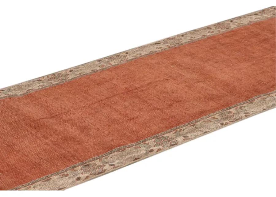 Vintage Persian Distressed Runner Rug - Apadana - Orange - Orange