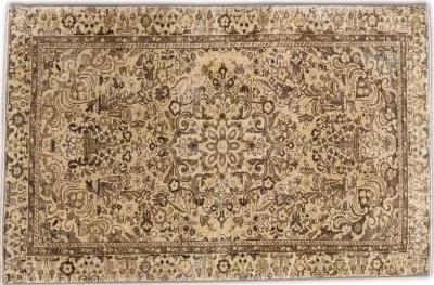 Shabby Chic Beige Medallion Rug - Apadana - Beige