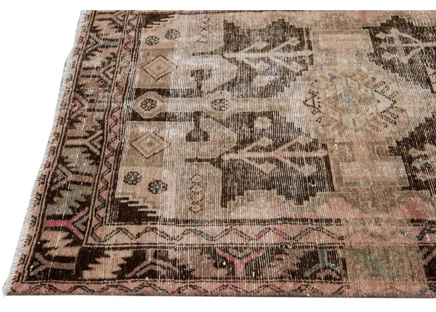 Vintage Peach Wool Rug 3'9" x 10'4" - Apadana - Pink - Pink