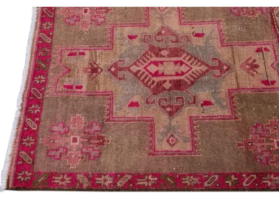 Vintage Persian Geo Runner 2'9" x 9'7" - Apadana - Pink