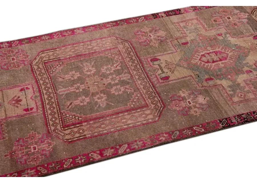 Vintage Persian Geo Runner 2'9" x 9'7" - Apadana - Pink