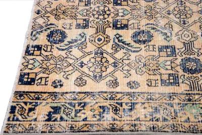 Vintage Geo Beige Rug - 3'8" x 8'5" - Apadana - Beige