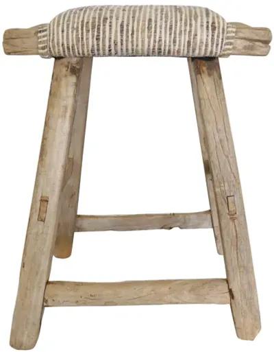 Shandong Stool with Italian Silk - Beige