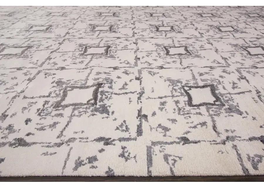 Modern Indian Gray Silk Rug - Apadana - Gray