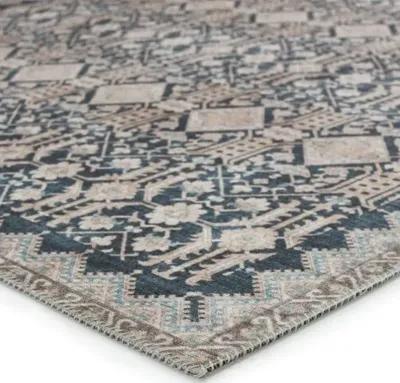 Dalia Trellis Rug - Dark Blue/Tan - Nikki Chu - Blue