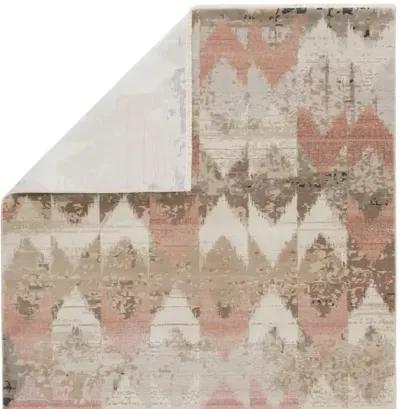 Zevi Chevron Rug - Beige/Lt Pink - Nikki Chu - Pink