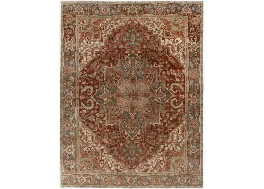 Persian Heriz Rug 8'5 X 11' - Red - Red