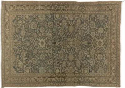 Persian Bibikabad Rug 7'6 X 10' - Blue - Blue