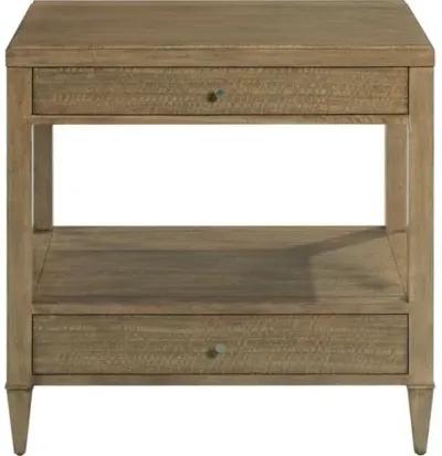 Dotty Bedside Table - Natural/Nickel - Brown