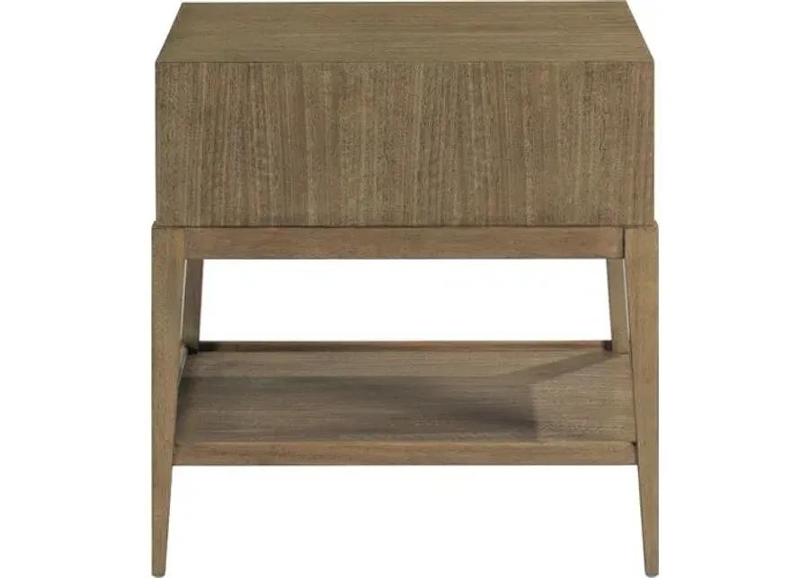 Dotty Side Table - Natural/Brushed Nickel - Brown