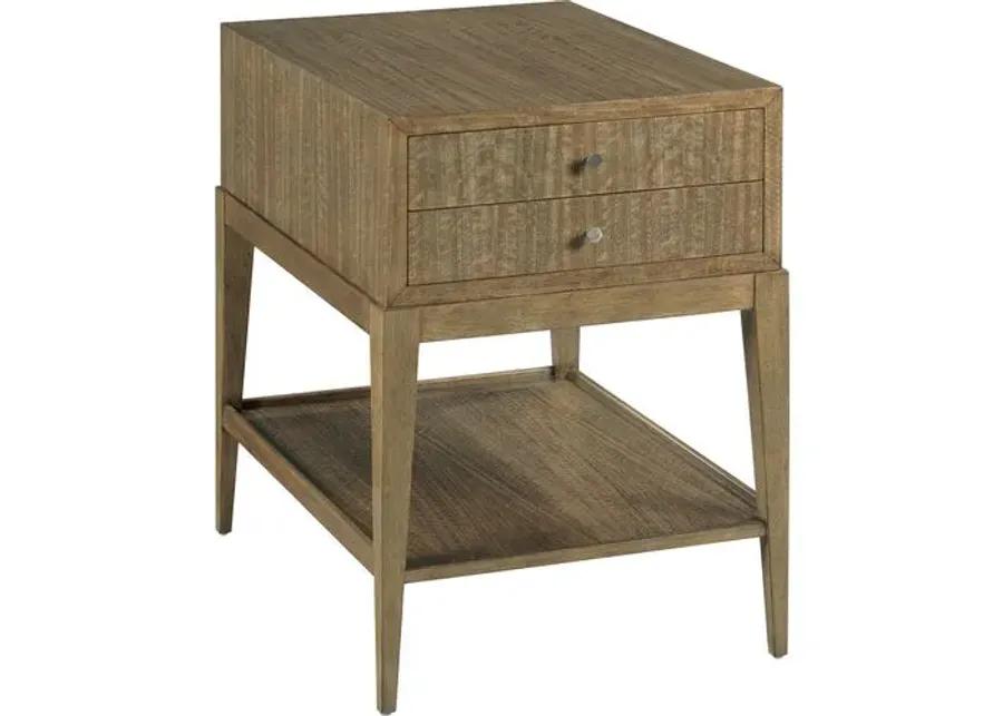 Dotty Side Table - Natural/Brushed Nickel - Brown