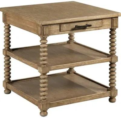 Kenzie Oak Side Table - Natural - Brown