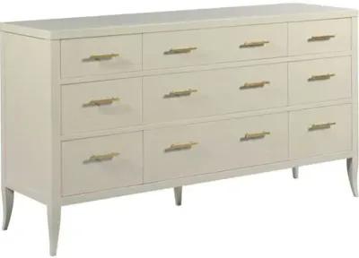 Layla Double Dresser - Graystone/Brass - Ivory