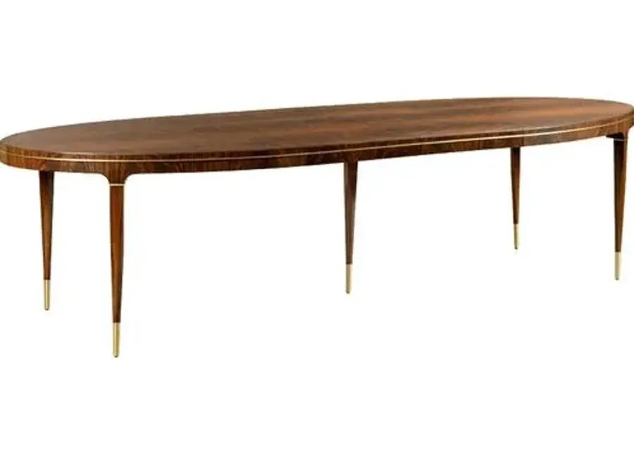 Archer Extension Dining Table - Mahogany/Brass