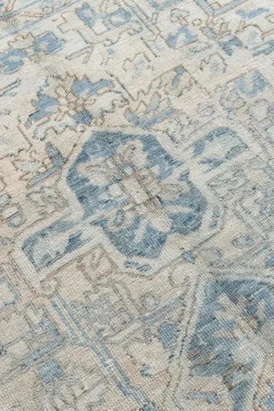 Persian Heriz Rug 9'8 X 12'10 - Blue - Blue