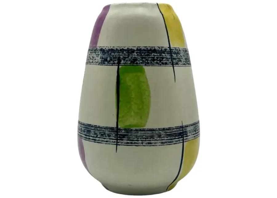 1960s West German Abstract Ceramic Vase - Pilar Collection - White