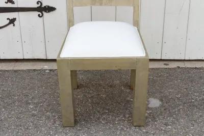 Vintage Silver Linen Dining Chair - de-cor - White