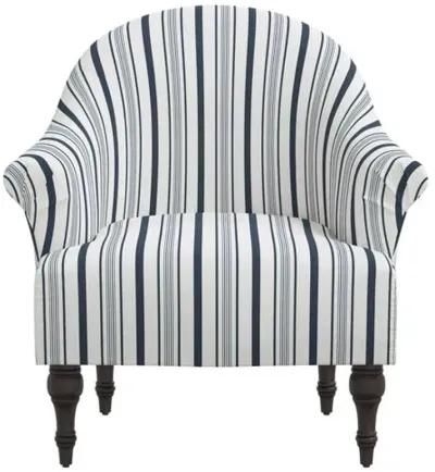 Charlotte Luli Stripe Accent Chair - Blue, Comfortable, Durable, Cushioned