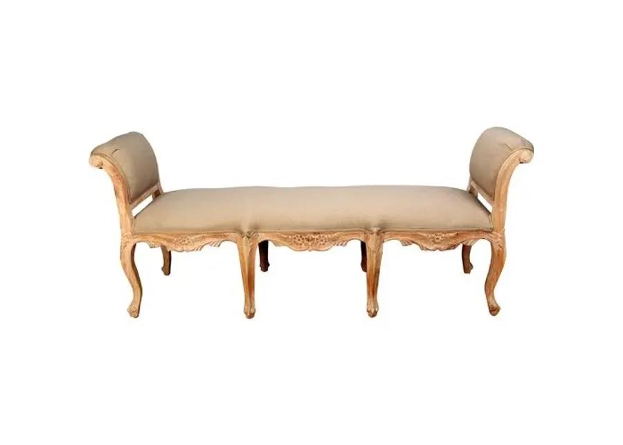 Cecilia Rolled-Arm Bench - Natural - Beige