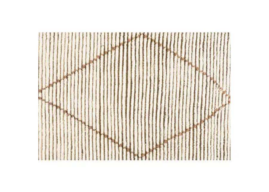 Baha Hand-Knotted Rug - White/Brown - STARK - Brown