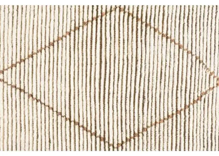 Baha Hand-Knotted Rug - White/Brown - STARK - Brown