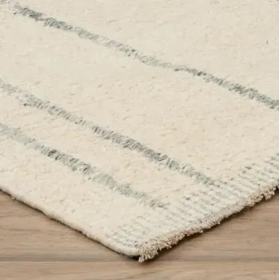 Xava Hand-Knotted Rug - Blue Stripe - STARK - Beige - Beige