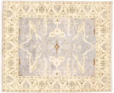 8'0"x9'8" Royal Oushak Rug - Light Denim Blue - ECARPETGALLERY - Blue