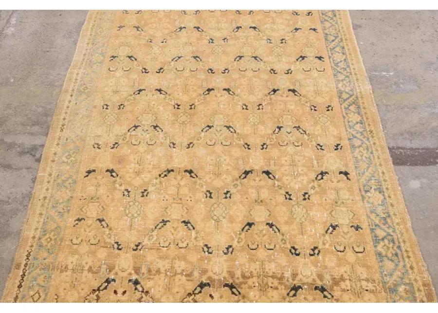 Vintage Beige All Over Wool Runner - Apadana