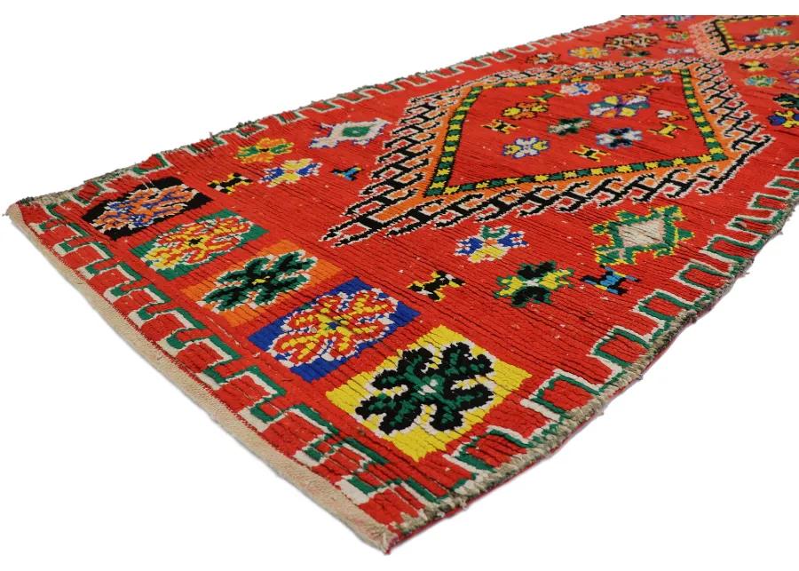 Moroccan Boucherouite Rug - 6'6" x 10'7" - Esmaili Rugs & Antiques - Red - Red