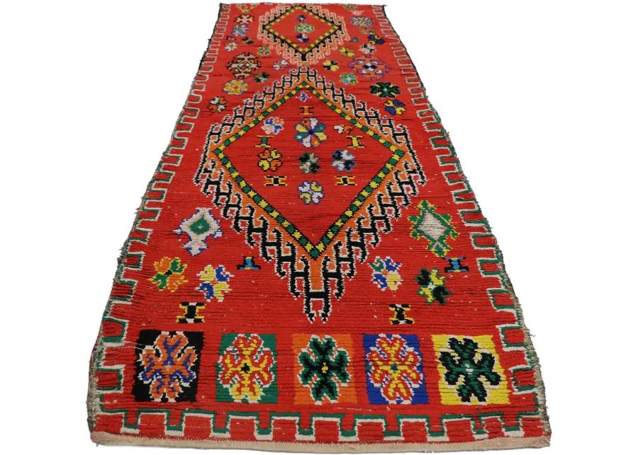 Moroccan Boucherouite Rug - 6'6" x 10'7" - Esmaili Rugs & Antiques - Red - Red