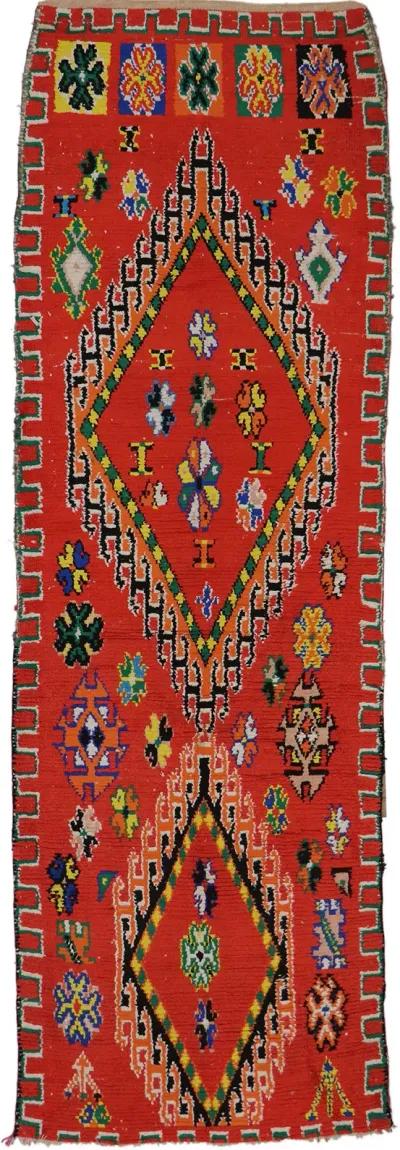 Moroccan Boucherouite Rug - 6'6" x 10'7" - Esmaili Rugs & Antiques - Red - Red