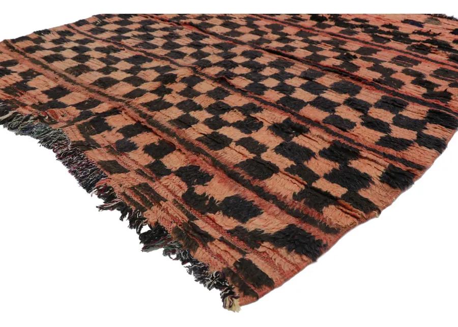 Berber Moroccan Boujad Rug 4'07" x 4'09" - Esmaili Rugs & Antiques - Red - Red