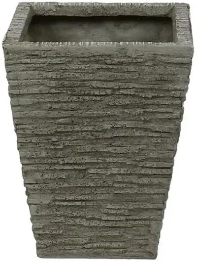 Rough Tall Outdoor Planter - Gray - Handcrafted - 13"x17"x13"