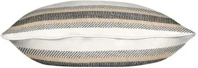 Whitmore Stripe Pillow - Café/Ivory - Handcrafted