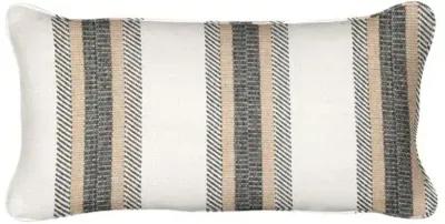 Whitmore Stripe Lumbar Pillow - Café/Ivory - Handcrafted