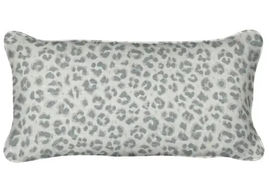 Kendall Cheetah Lumbar Pillow - Delft Blue - Handcrafted