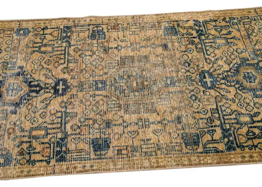 Vintage Tan All Over Wool Rug 2'9" x 5'9 - Apadana - Beige - Beige