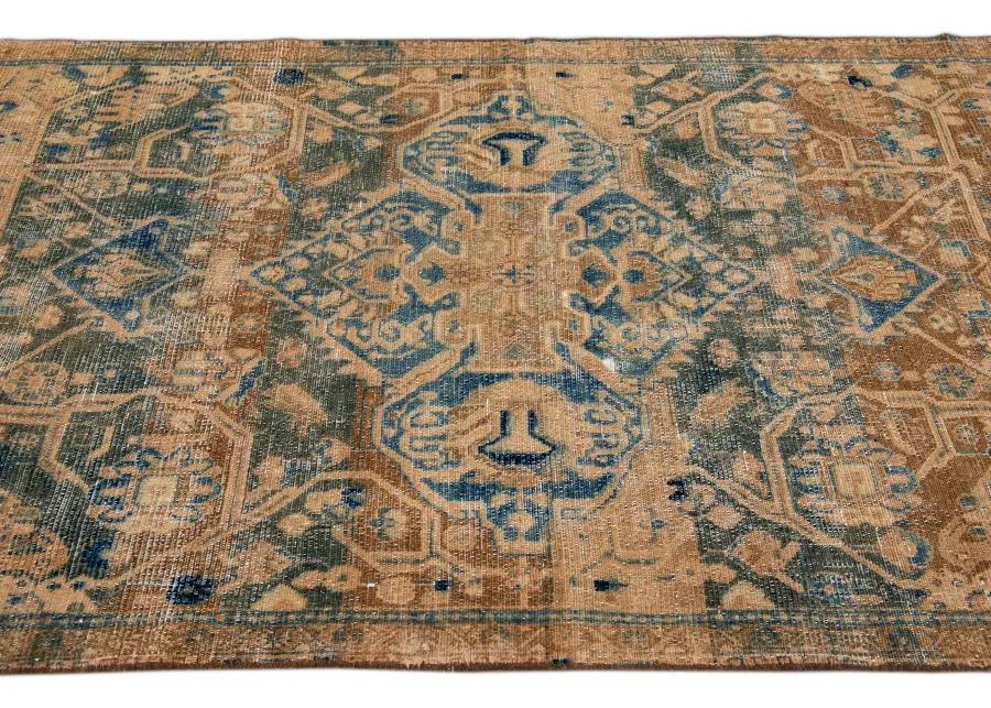 Vintage Geometric Beige Rug 4'4" x 8'2" - Apadana - Beige