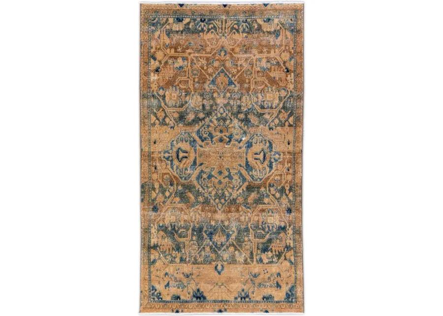 Vintage Geometric Beige Rug 4'4" x 8'2" - Apadana - Beige