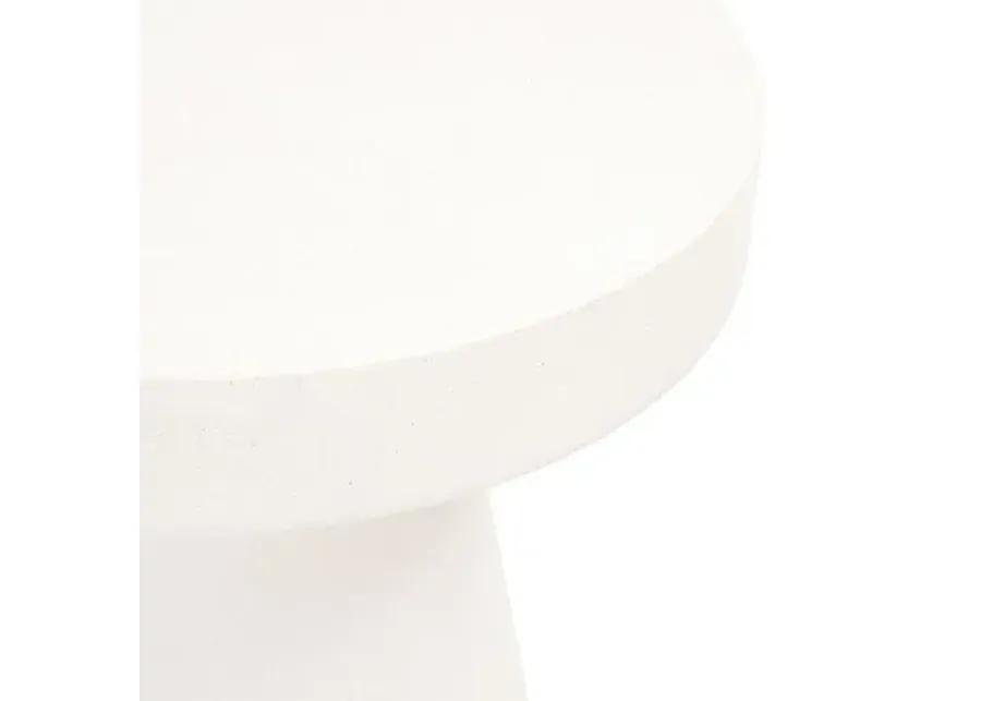 Rory Accent Outdoor Table - Ivory Concrete - White